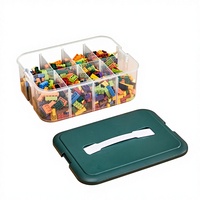 Boîte de rangement en plastique transparent avec compartiments pour blocs Lego, petites pièces, rangement de jouets