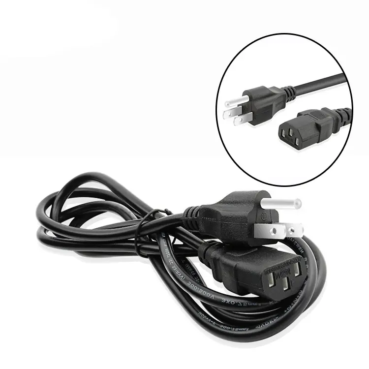 Amerika standard USA ac power cord kostenloser probe 3pin stecker uns 3 pin power kabel für computer