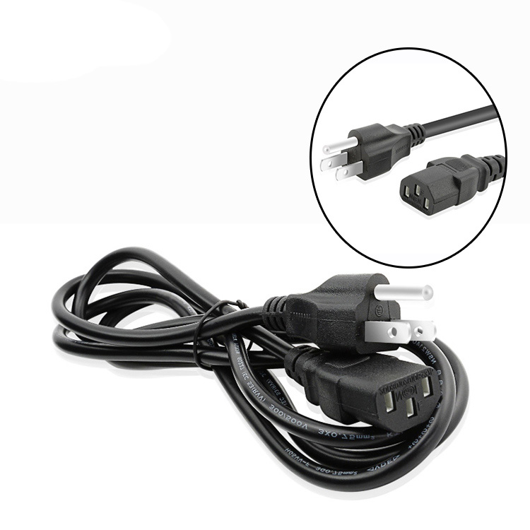 America standard USA ac power cord free sample 3pin plug us 3 pin power cable for computer