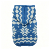 Pull tendance pour chien à capuche en tricot flocon de neige, doublé polaire, zippé, pour l'hiver