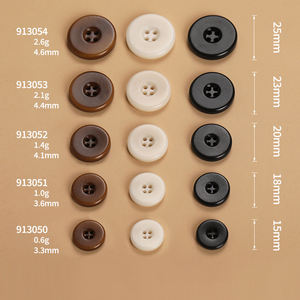 กระดุมเสื้อ4รูแบบทูบ้านหลังเรียบกระดุมเย็บสีน้ำตาลดำสำหรับชุดเสื้อผ้าเสื้อโค้ทและกางเกง - Product Image 2