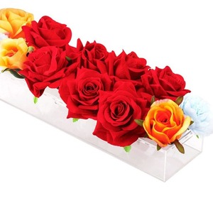 Acrylic <b>Flower</b> <b>Box</b> Rectangle 18 Holes 40x10x7 Cm Modern Desktop Display Vase For Preserved <b>Flowers</b> Storage And Placement - Product Image 2