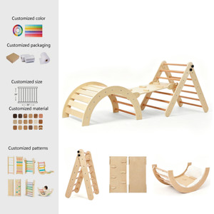 Montessori Toys Wooden Climbing <b>Frame</b> Kids Indoor Outdoor Gym Equipment Non-toxic Multi-functional - Product Image 1