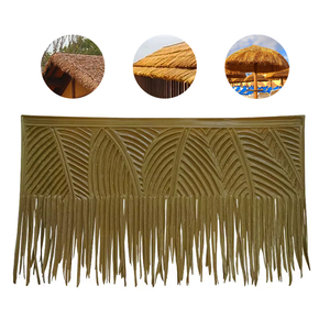 Tuiles en <span class=keywords><strong>plastique</strong></span> ignifuges résistant aux UV-ardoises synthétiques de conception de feuille de palmier plat traditionnel <span class=keywords><strong>pour</strong></span> la décoration extérieure de parc - Product Image 1