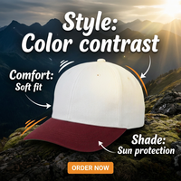 Casquettes de baseball personnalisées en coton avec logo brodé 3D, 5 panneaux, bicolores