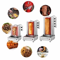 Barbecue commercial automatique en acier inoxydable à gaz du Moyen-Orient pour viande de poulet Barbecue rotatif Doner Kebab Grill Shawarma Machine à gaz
