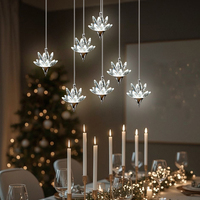 Décoration de mariage moderne et luxueuse, lumières féériques en cristal en forme de lotus, lustre LED suspendu pour la décoration de mariage