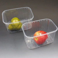 Hotelbestelling: Wegwerp plastic voedselcontainer voor vers fruit met deksel, biologisch afbreekbare schaal, plastic fruitcontainer