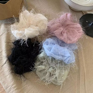 Brillant soie poilu gros intestin cheveux cravate chouchous femmes maille élastique bande de cheveux cravates cheveux chouchous pour les femmes - Product Image 1