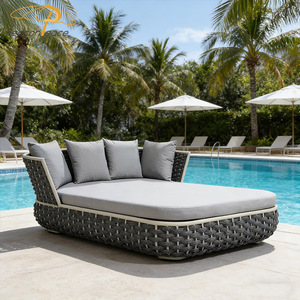 Moderno <span class=keywords><strong>exterior</strong></span> <span class=keywords><strong>cama</strong></span> sofá muebles marco de aluminio cuerda tejido piscina <span class=keywords><strong>exterior</strong></span> jardín Patio camas de día - Product Image 3