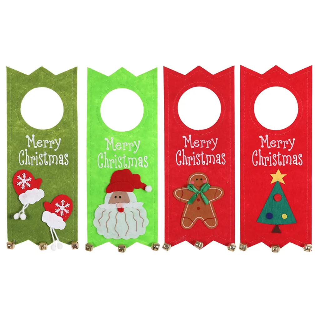 YW-377 Holiday Natal Decoração Barato Feltro Boneco Santa Porta Cabide