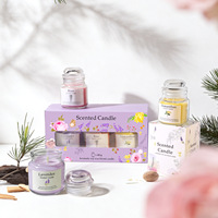 3-Farben Rosen-Osmanthus-Lavendel Gelwachs Duftkerze im Glas Aromatherapie-Kerze Romantisches Souvenir Valentinstag Geburtstagsgeschenk