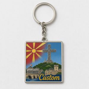 Llaveros Personalizados al por Mayor de Alta Calidad de Macedonia, Llaveros con Símbolos de Skopje, Recuerdo de Viaje, Regalo - Product Image 2
