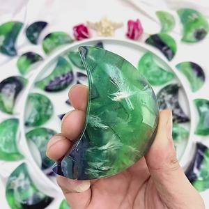 Nueva llegada: Cristal de fluorita natural curativo con tallado de pluma para fines decorativos - Product Image 2