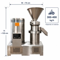 Broyeur colloïdal industriel en acier inoxydable 2-50 microns, broyeur ultra fin pour fèves de cacao, machine à fabriquer du beurre de cacahuètes