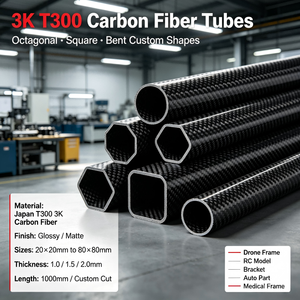 Tube hexagonal en fibre de carbone 3K de 12 mm pour support d'instrument de <span class=keywords><strong>musique</strong></span> - Product Image 1