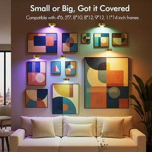 <span class=keywords><strong>Lampe</strong></span> <span class=keywords><strong>d</strong></span>'art <span class=keywords><strong>LED</strong></span> murale moderne <span class=keywords><strong>sans</strong></span> <span class=keywords><strong>fil</strong></span> pour la maison, température de couleur 3CCT, télécommande tactile, batterie rechargeable, garantie de 2 ans - Product Image 4