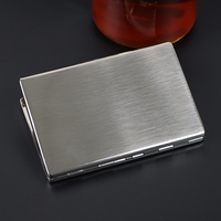 Étui à cigarettes en métal de style américain, format King Size (8 cigarettes) ou format Slim (10 cigarettes), en acier inoxydable de qualité supérieure, ultra fin et élégant