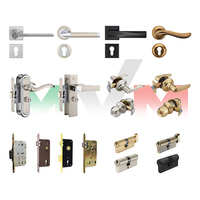 Manija de puerta de madera con cerradura para interiores, estilo moderno, minimalista y clásico, con palanca de aleación de aluminio, precio de fábrica, para el mercado ruso.