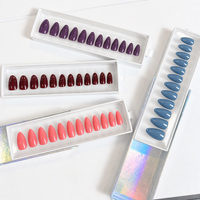 Ongles à presser couleur unie, forme squoval, faux ongles artificiels, personnalisables, avec nuancier ISO22716, vente en gros