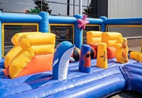 Ciudad de Diversión Inflable Comercial Gigante con Temática de Seaworld, Castillo Inflable Grande de PVC para Niños, Alquiler para Eventos