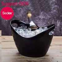 Refroidisseur de seau à glace en plastique acrylique de champagne en plastique personnalisé d'intérieur pour la bière
