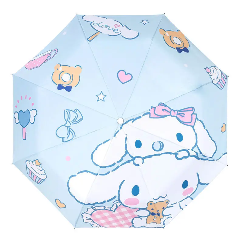 Senrio vinil katlanır otomatik çocuk şemsiyesi Hallokitty UV koruma güneşli yağmurlu çift kullanımlı kompakt taşınabilir şemsiye kızlar için