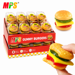 Bonbons gélifiés <span class=keywords><strong>halal</strong></span> en forme de pizza <span class=keywords><strong>hamburger</strong></span>, emballés individuellement, 50g, très demandés - Product Image 1