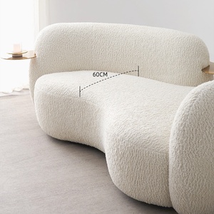 <span class=keywords><strong>Canapé</strong></span> d'angle 2 places Zayshine style rétro français en sherpa crème, forme spéciale, idéal pour appartement ou boutique <span class=keywords><strong>de</strong></span> vêtements, <span class=keywords><strong>canapé</strong></span> design - Product Image 5