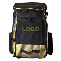 Nouveau sac à dos de sport personnalisé en polyester pour softball et baseball, sac de voyage avec 2 manchons élastiques en néoprène pour bâtons