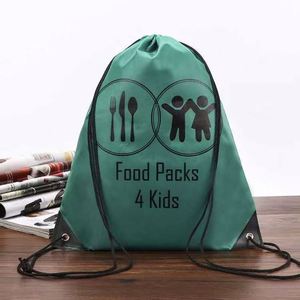 Wholesale Customized Logo Promotional Polyester Nylon Drawstring Backpack Bag Waterproof <b>Draw</b> String Bags for Sport Gym Shopping - Product Image 4