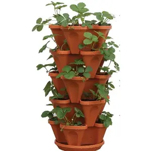 Hot Selling 3 petal PP Modern Durable Plastic Vertical Garden Planter flower pots