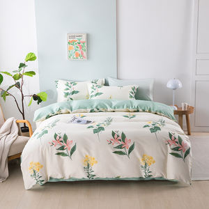 Couvre-lit Alenhome 100% coton, imprimé botanique frais, ensemble de couvre-lit en coton pour couples, ensemble de literie - Product Image 2