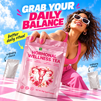Tisane bien-être quotidienne pour femmes : Équilibre hormonal, Confort du cycle, Framboise, Agripaume, Menthe – Sachets de tisane à marque privée