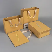 Sac fourre-tout personnalisé avec logo pour le shopping, ruban, emballage cadeau pour mariage, bijoux, boucles d'oreilles, huiles, pochette à poignée pour boutique