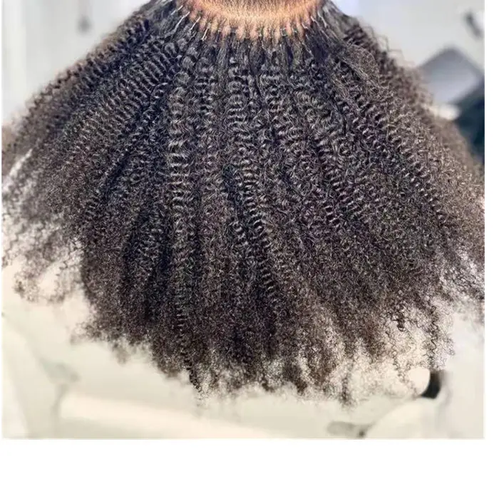 Divas wigs Mongolian Afro verworrene lockige ich Spitze Mikro links Flechten Echthaar verlängerungen 100% jungfräuliches Haar kein Schuss