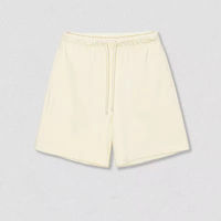 Shorts de sport pour hommes personnalisés à prix de gros, en laine épaisse unie avec cordon de serrage à la taille