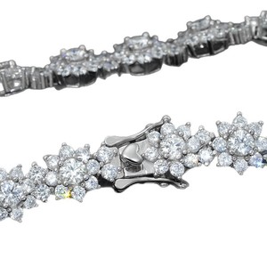 Cadermay Moissanite <b>Bracelet</b> S925 Silver <b>Flower</b> Shape Everyday Wear Unisex Jewelry - Product Image 5