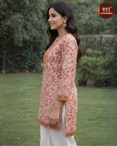 <b>Top</b> Selling Women Cotton Georgette Kurti Designer Ethnic Wear Quick Dry All Seasons with Beautiful Patterns Party <b>Festive</b> - Product Image 2