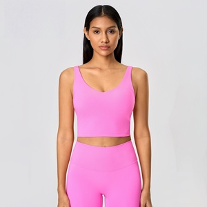 Soutien-gorge de sport respirant de haute qualité à bretelles longues, col halter, logo personnalisé, pour entraînement de fitness à fort impact - Product Image 2