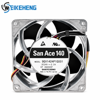 Kipas Pendingin Aksial Logam Penuh Original SANKO DENKI 9GV1424P1G001 24V DC 2.3A 140x140x38mm untuk Kabinet Industri, Inverter, dan Kipas UPS