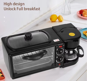 Máquina de <span class=keywords><strong>Desayuno</strong></span> Multifuncional 3 en 1 <span class=keywords><strong>con</strong></span> Horno, Sartén y Cafetera de Plástico para Uso Doméstico - Product Image 5