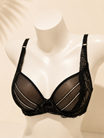 Sujetador Push-Up de Encaje para Mujer con Detalles de Pedrería, Lencería con Aros, Sujetador de Malla Sexy, OEM, Personalizado, Venta al Por Mayor