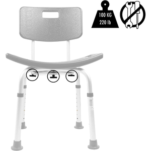 PEPE P30003 Adjustable <b>Shower</b> <b>Chair</b> for Seniors with Backrest - Product Image 5