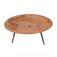 Brasero rond en acier Corten robuste avec pieds trépieds pour patio extérieur, jardin et camping