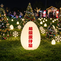 Lumière décorative d'extérieur en forme d'œuf en plastique LED, ornement de Noël et de Pâques, imperméable, résistant aux chutes, lumineux et changeant de couleur