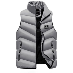 Gilet invernale da uomo in cotone senza maniche con collo alla coreana - Product Image 3