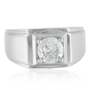 Geometric Zircon <b>Ring</b> Women's Stainless Steel Everyday Wear Punk Style - Product Image 5