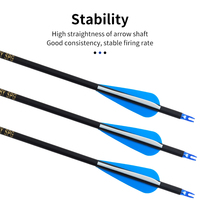 SPG chasse 7.8mm mixte carbone flèche arbres 30 pouces colonne vertébrale 500 tir à l'arc arc classique tir pêche remplacement fibre tige
