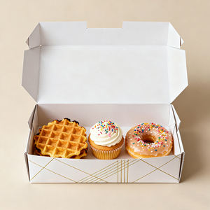 Nuevo embalaje de galletas blanco de moda personalizado, Caja de galletas para hornear de cartón de calidad alimentaria, caja de pastel plegable - Product Image 5